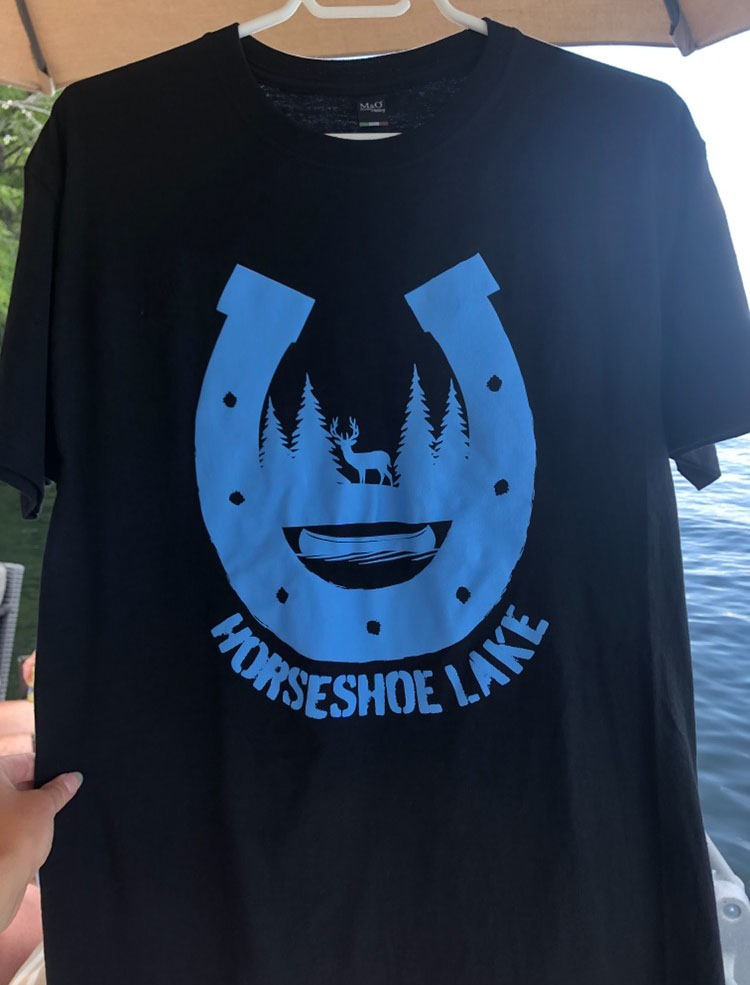 Horseshoe Lake Shirt with Blue Logo